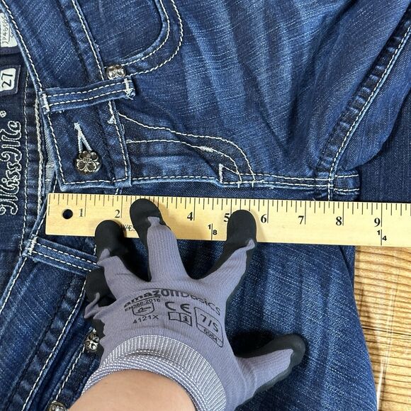 Miss Me Jeans Women’s 27 Blue Skinny JP46565 Sequence Embroidered Flap Pockets - Picture 7 of 16
